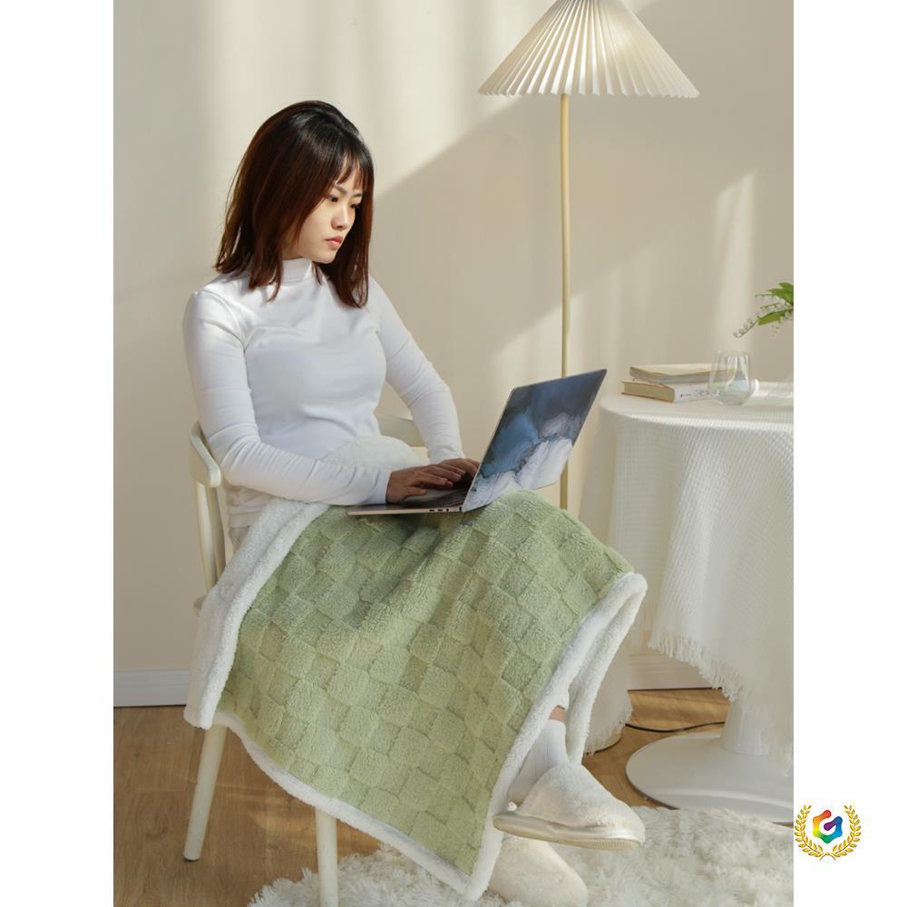 ✅盖腿小毯子秋冬季 办公室午睡加厚双层小号毛毯 空调房护腿盖脚