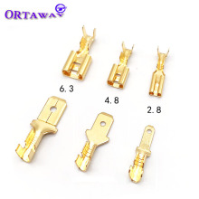 汽车音响改装低音喇叭6.3/4.8/2.8插簧镀金公母对插接线端子