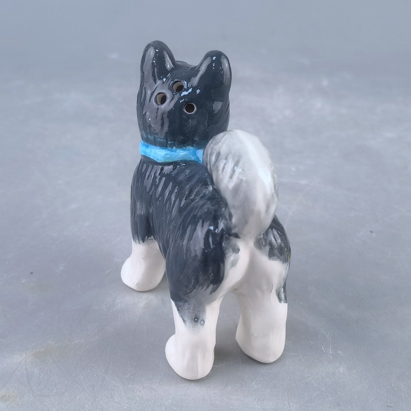 Botella de pimienta de cerámica Corgi, botella de sal de cerámica, botella de sal de pimienta con botella de pimienta con botella de condimento de cachorro de animales de dibujos animados