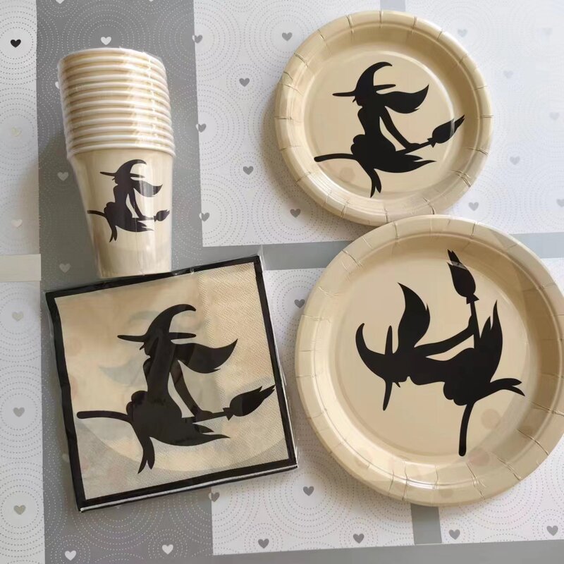 New Halloween Magic Wizard Theme Party Tableware Scene Decoration Disposable Paper Cup Paper Tray suit Wholesale New Halloween Magic Wizard Theme Party Tableware Scene Decoration Disposable Paper Cup Paper Tray suit Wholesale
