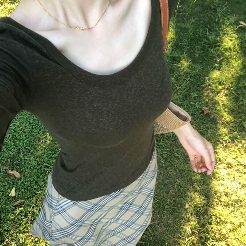 Collarbone-Exposing Slim Green Commuter Top 2026 Early Spring/Summer New Style Slimming Mid-Sleeve Inner Wear Women's T-Shirt Trendy Collarbone-Exposing Slim Green Commuter Top 2026 Early Spring/Summer New Style Slimming Mid-Sleeve Inner Wear Women's T-Shirt Trendy