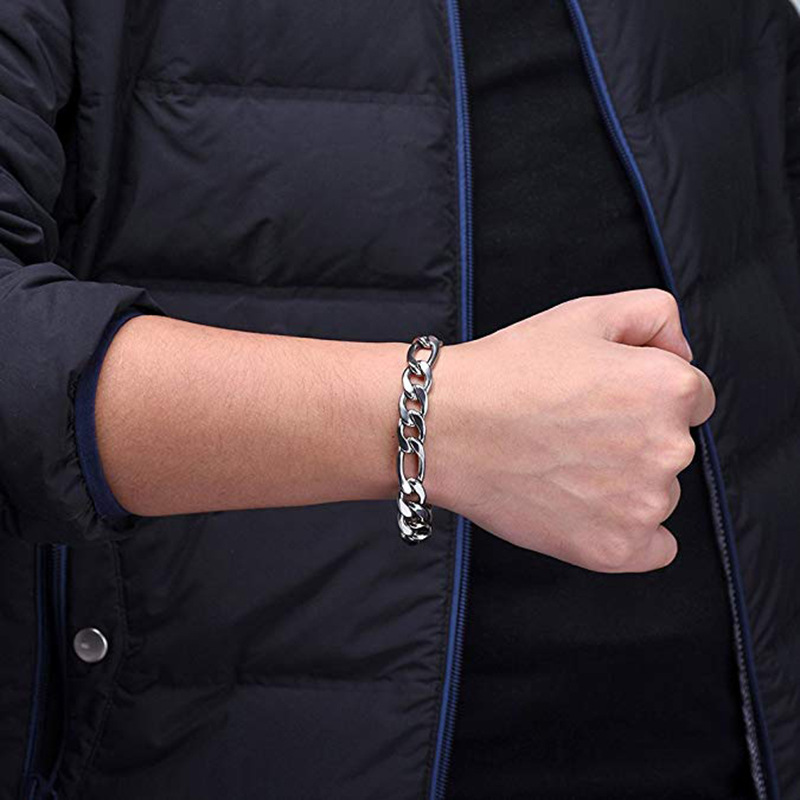 New Stainless NK Bracelet Simple Versatile 3:1 Chain Accessories Trendy Men's and Women's Titanium Steel Necklace_voghion.com