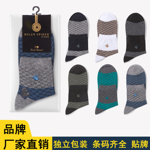 Milan Spider spring and summer mesh breathable men's socks pure thin cotton men's business socks manufacturers wholesale independent packaging