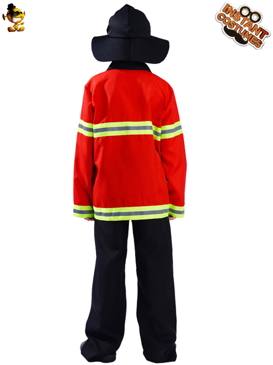 Niño pequeño bombero rendimiento fiesta traje de Halloween niños Cosplay etapa bombero rendimiento traje