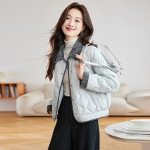 轻薄棉衣2025秋冬新款灯芯绒领时尚洋气保暖拼接百搭外套 W5890