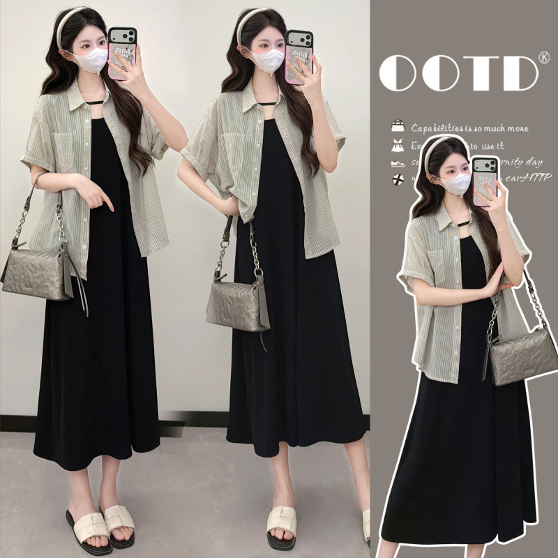 Beautiful Dresses for Pregnant Women, High-End Maternity Wear, Spring Fashion, Trendy Mom New Style Dress + Top, French-Style Outfits for Pregnant Moms
