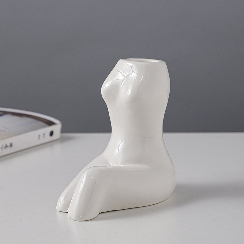 Estilo Europeo ins cerámica candelabro hogar varilla cera base romántica mesa de comedor cera cuerpo candelabro creativo decoración del hogar