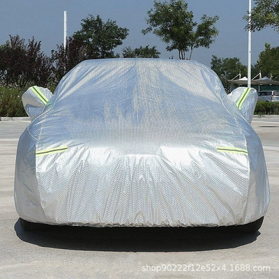 Car clothing, Cover Jacket - 2s-hatchback-small-size-message-model-name-full-cover-car-jacket-aluminum-film-plus-cotton-silver