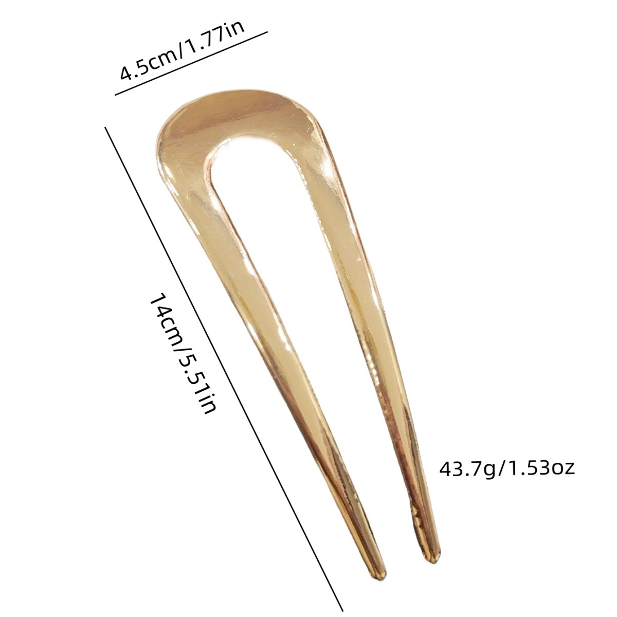 Europa y los Estados Unidos simple metal en forma de U pinzas de cabello detrás de la cabeza temperamento bola cabeza pinzas de cabello diarias accesorios de doble inserción ocio