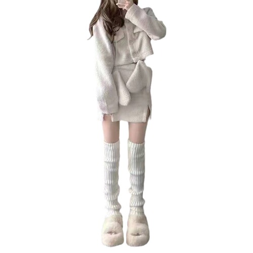 Autumn/Winter Warmth Ribbed Knit Stack Socks Japanese JK Schoolgirl Calf Socks Instagram Trendy Girl Winter Warmth Versatile Leg Socks