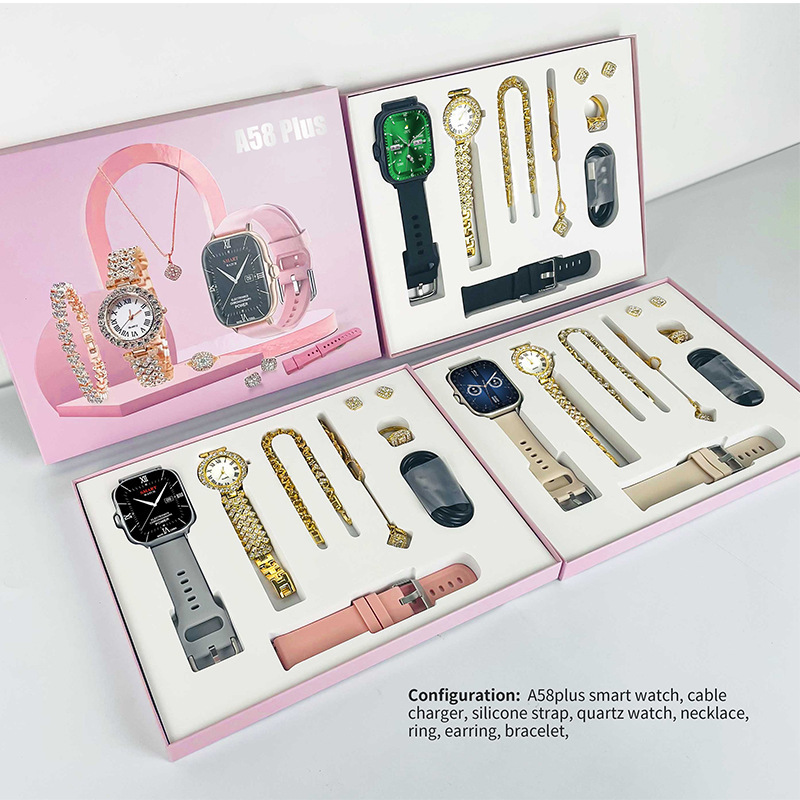 Foreign TrAde New A58 plus SmArt WAtch Hot Selling Direct SAles Niche Full DiAmond Bluetooth ClAssy DiAmond ChAin WAtch