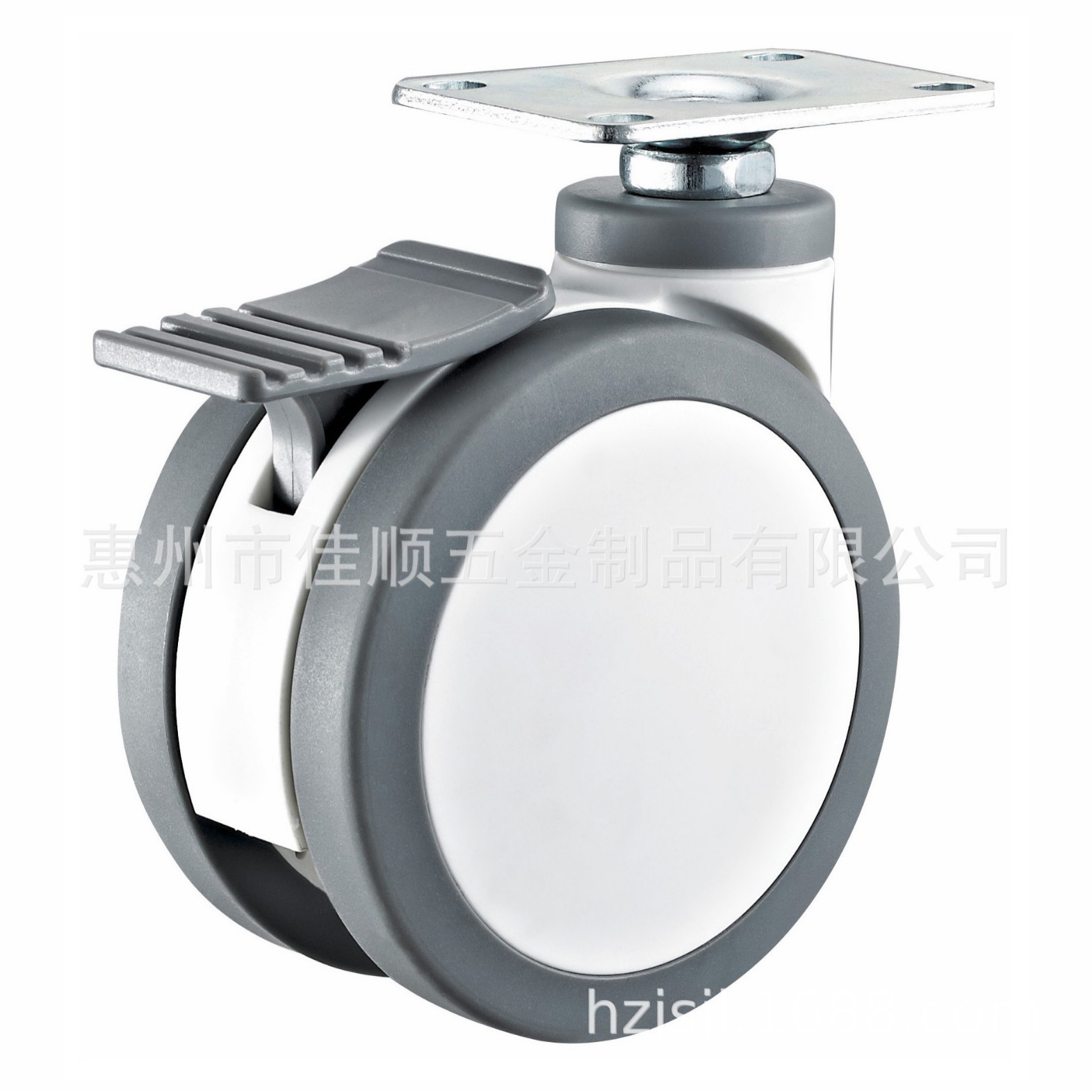 3寸医疗双轮万向脚轮（122DS76PU4P） 医疗刹车脚轮 医用平板脚轮