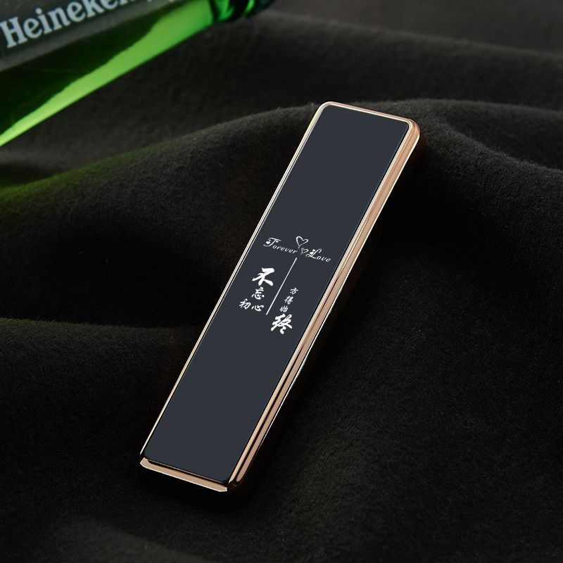 usb充电打火机创意迷你个性防风ins点烟器超薄便携金属电子点烟器|undefined