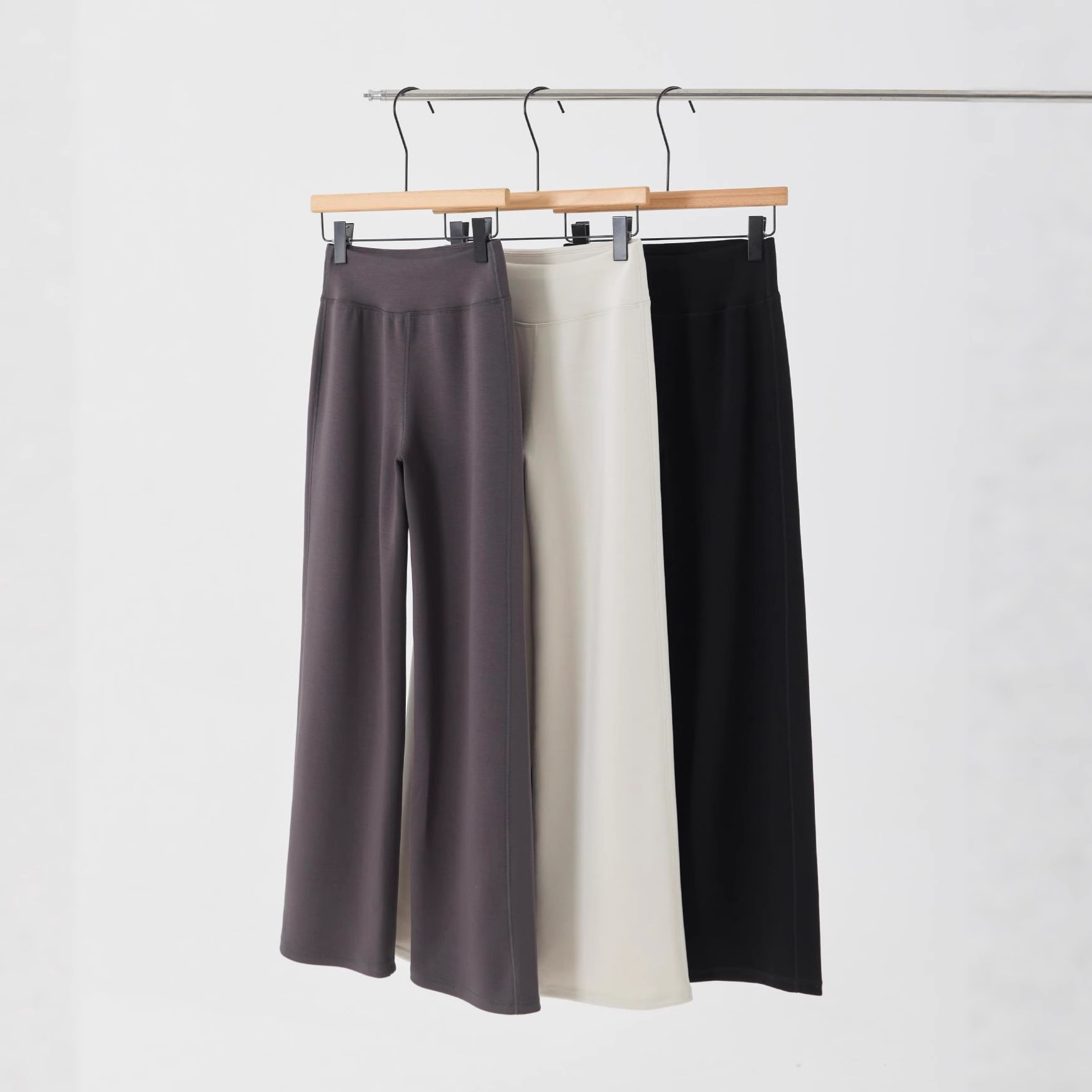 加绒加厚高腰阔腿裤女2025冬季新款保暖提臀收腹显瘦莫代尔休闲裤