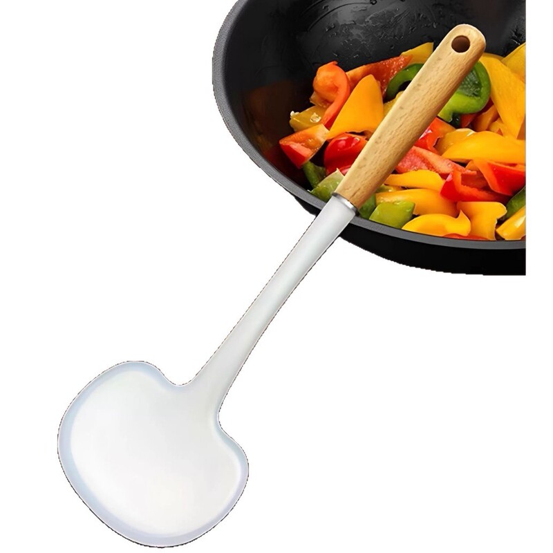 锅铲硅胶炒菜铲子家用蘑菇铲食品级耐高温不粘锅专用小锅铲木柄|undefined