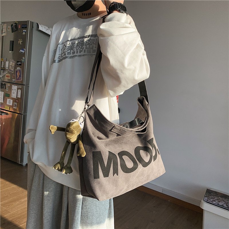 Canvas bag large capacity female ins style fashion Korean style slung bag female 2022 new trend shoulder bag wholesale