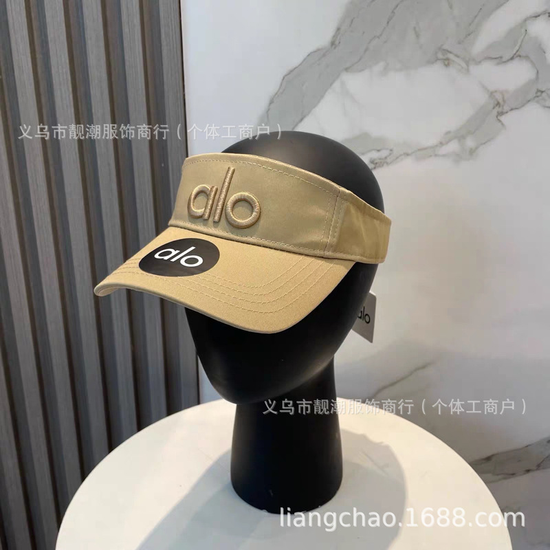 alo Yoga夏季刺绣字母百搭空顶帽防晒遮阳跑步太阳帽情侣运动帽潮|undefined