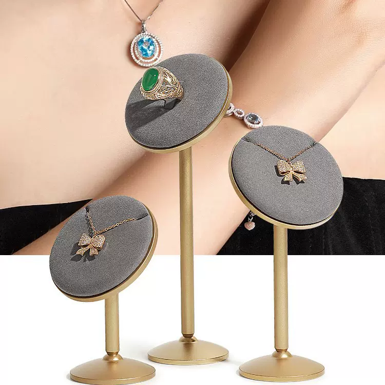 现货金属项链展示架橱窗专柜珠宝人像道具超纤脖子模特陈列首饰架