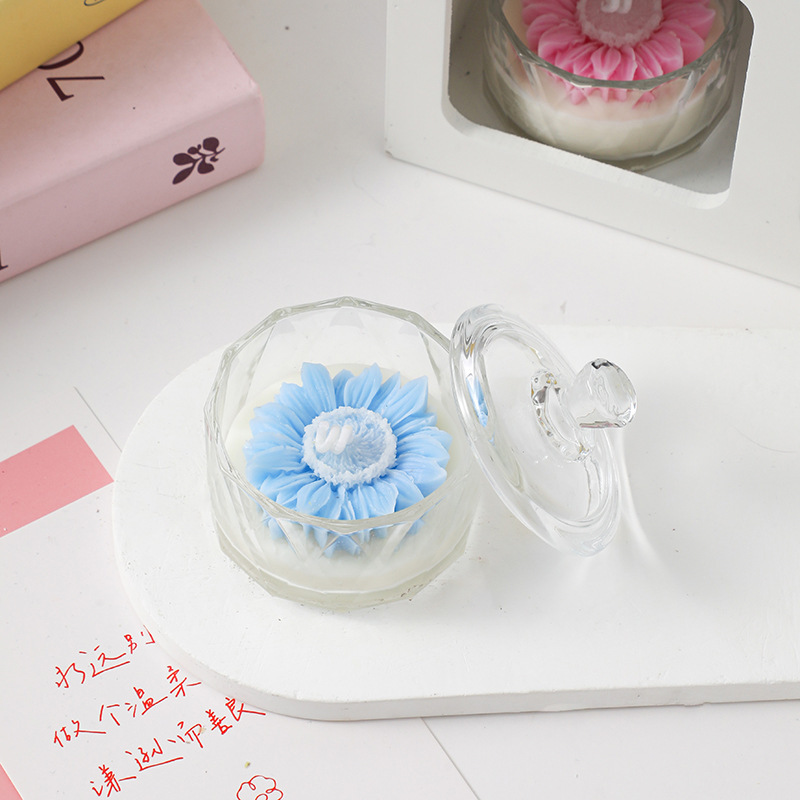 ins小雏菊花朵造型香薰杯蜡diy拍摄道具洋甘菊蜡烛情人节礼品|undefined