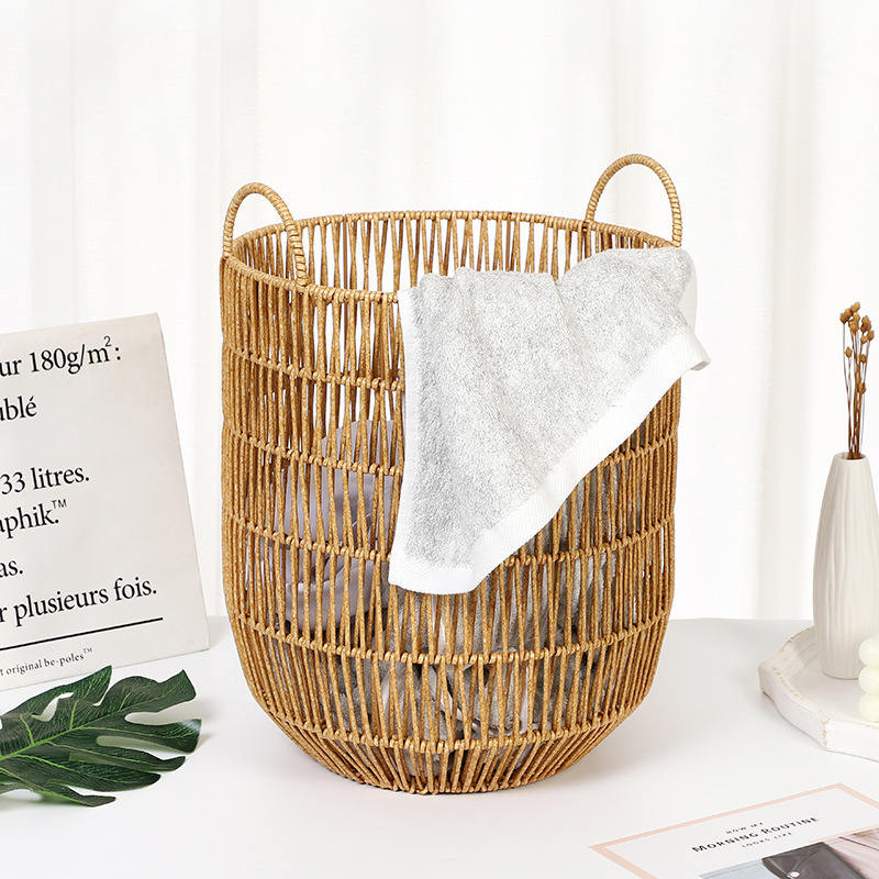 Dirty Clothes Basket Laundry Basket Clothes Storage Basket Household Clothes Basket Clothes Imitation Rattan Basket Dirty Clothes Basket Storage Artifact