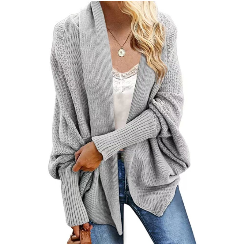Europa y América transfronteriza Amazon AliExpress de punto chal suéter Batwing manga más tamaño de punto cardigan suéter abrigo