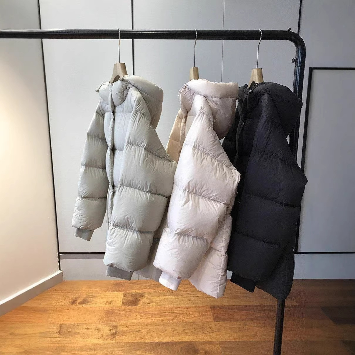 时装的调调，太好看了~加厚90%白鸭绒泡芙羽绒服保暖外套G122604