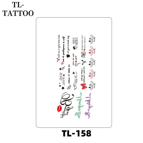 Bear Alphabet Tattoo Sticker Herbal Full Back Floral Arm Tattoo Sheet with Waterproof Sweatproof Design