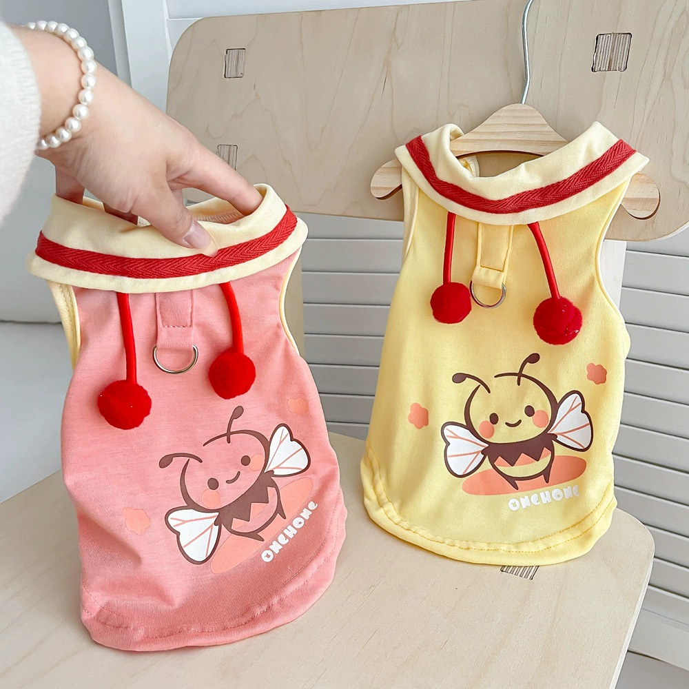 Воротник лучше, чем медведь Koji одежда весна и лето милые домашние животные жилеты собачий маленький собачий мультяшный костюм тонкая колбаса