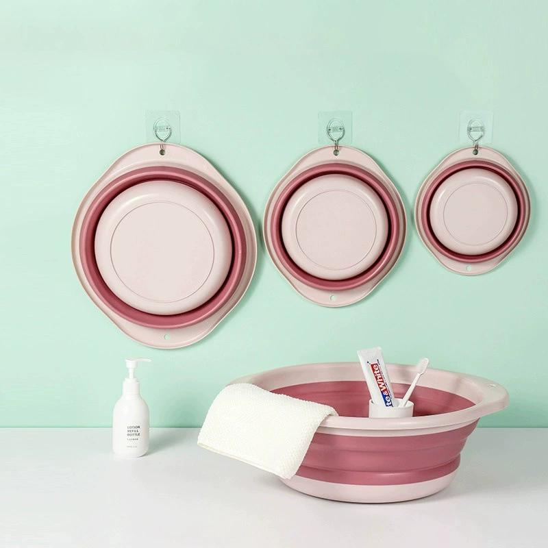 Foldable handheld children's big plastic washbasin for traveling for students