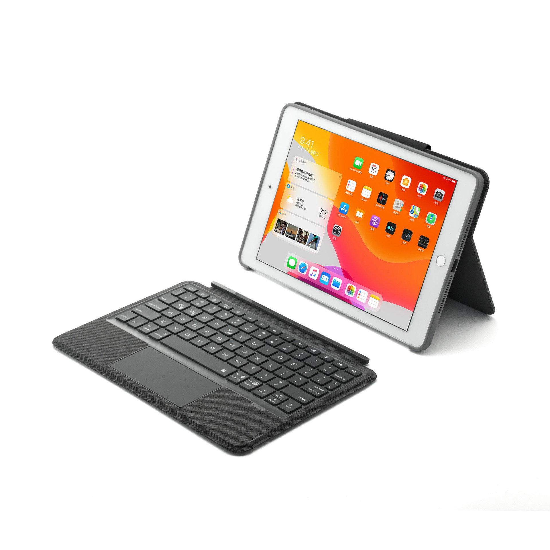 LP102iPad10 .. 2/10.5 inch split TPU protective case with touch magnetic Backlit Bluetooth keyboard cover