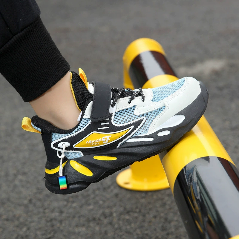 Обувь для мальчиков Летняя односетчатая дышащая спортивная обувь для школьников среднего и среднего возраста спортивная обувь для мальчиков сетка повседневная обувь для бега