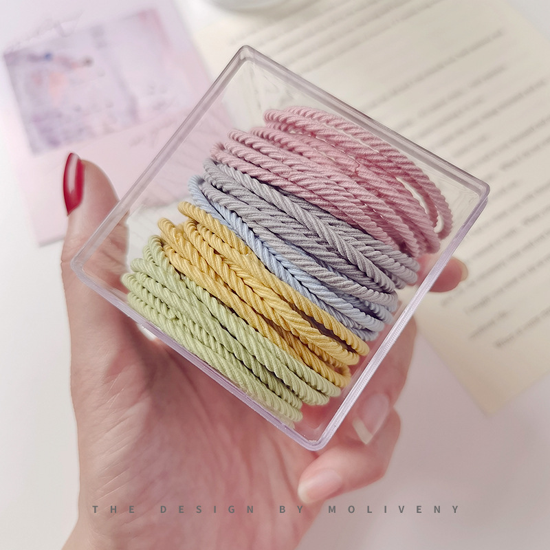 Coreano de 2025 banda de goma de alta elasticidad para mujeres atadas cabello tocado duradero no daña el cabello simple anillo para el cabello