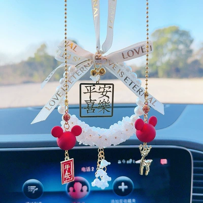 Car hanging Valley Crystal Car Pendant for Girls - white-lily-of-the-valley-crystal-pendant-safe-travels