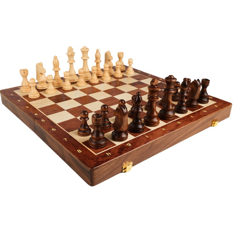 Ajedrez madera maciza traje de alta gama gran tablero de ajedrez plegable de madera para niños juego de ajedrez especial