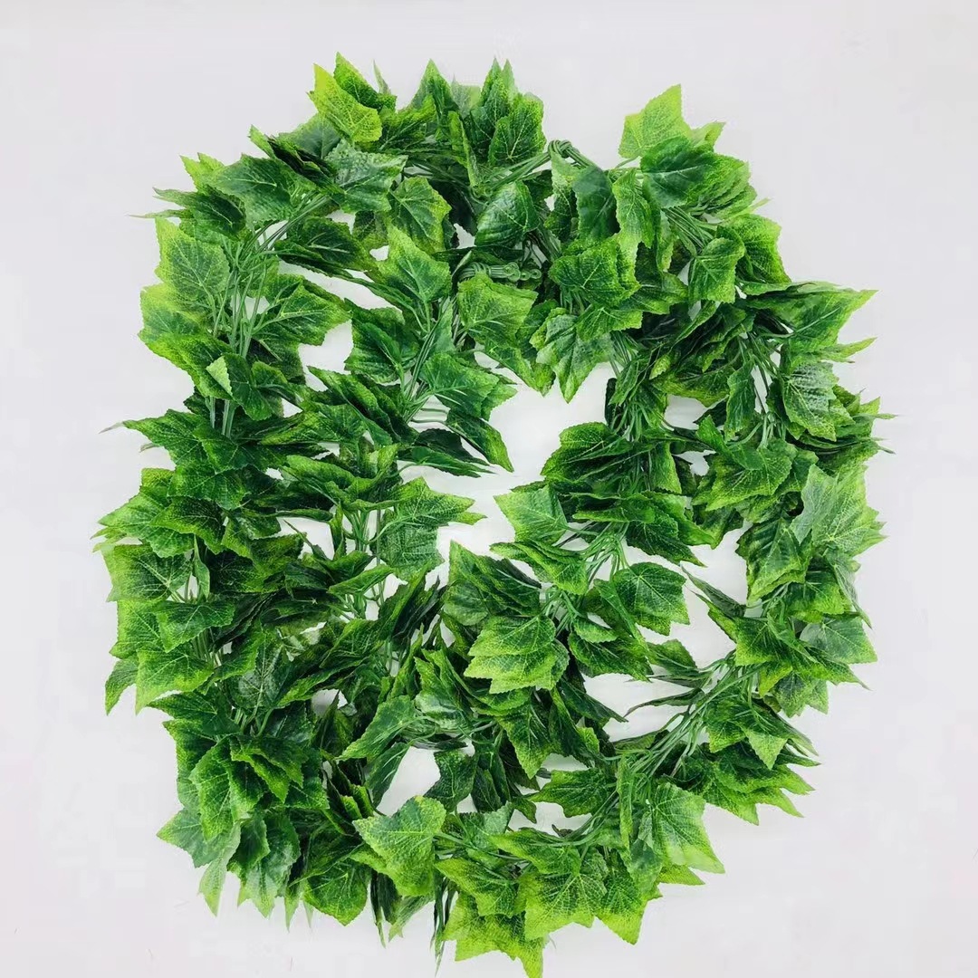 Ratán artificial flores y plantas falsas hoja de uva hoja verde planta techo decorativo tubo plástico vid bobinado escalada Tigre