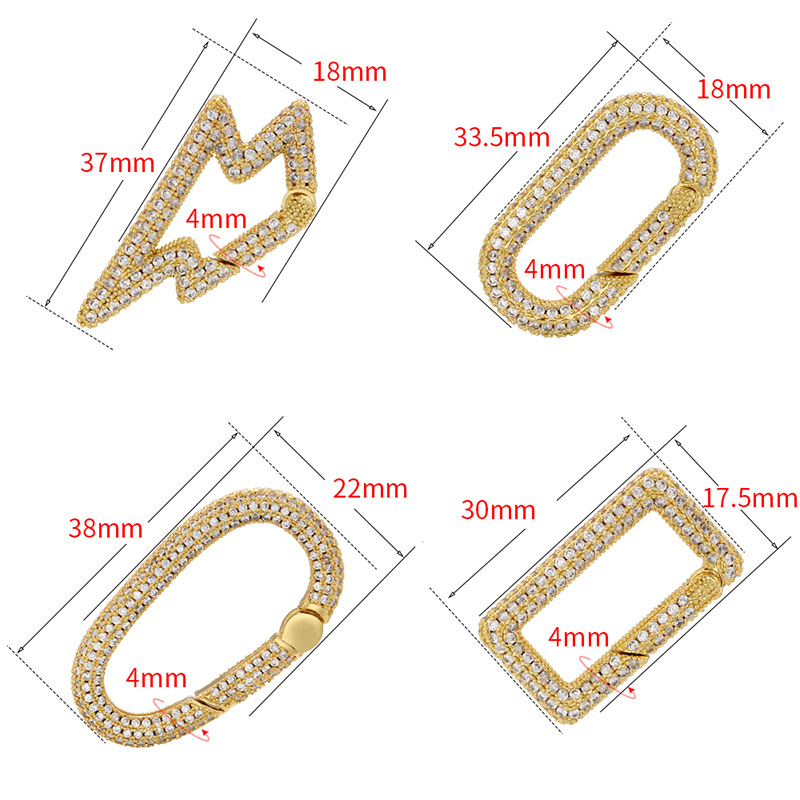 Simple Style Heart Shape Gold Plated Plating Zircon Jewelry Accessories 1 Piece