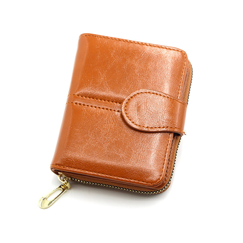 Cartera corta mujer nuevo estilo, cremallera múltiples ranuras al por mayor