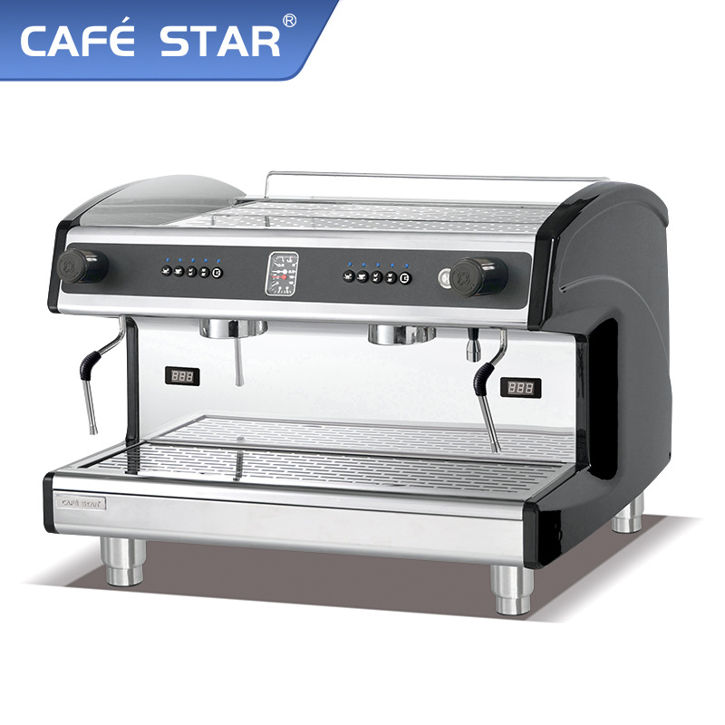 Nueva máquina de café semiautomática italiana de doble cabeza, bomba rotativa conveniente, extracción de alta presión comercial de acero inoxidable, automática