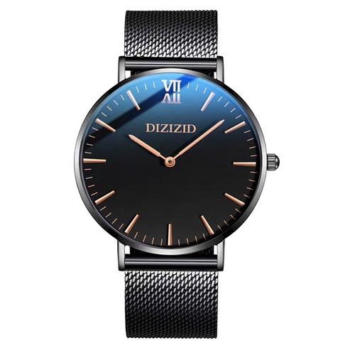 Ditz Watch  New Ultra-Thin Watch Men's Fashion Trend Simple Two-needle Mesh Strap Mechanical Waterproof Quartz Watch