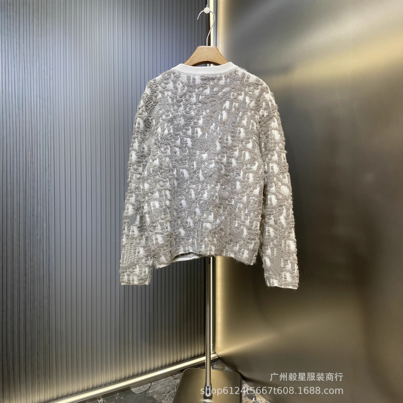 高版本D家25早秋新款Oblique满印提花开衫毛衣宽松男女同款|undefined