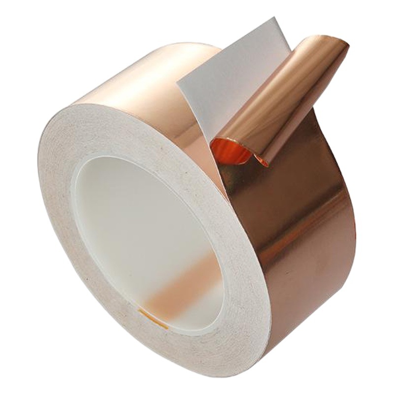 Venta directa de fábrica 0.05mm cinta de lámina de cobre de guía única/doble cinta de lámina de cobre de protección conductora térmica y antiinterferencias
