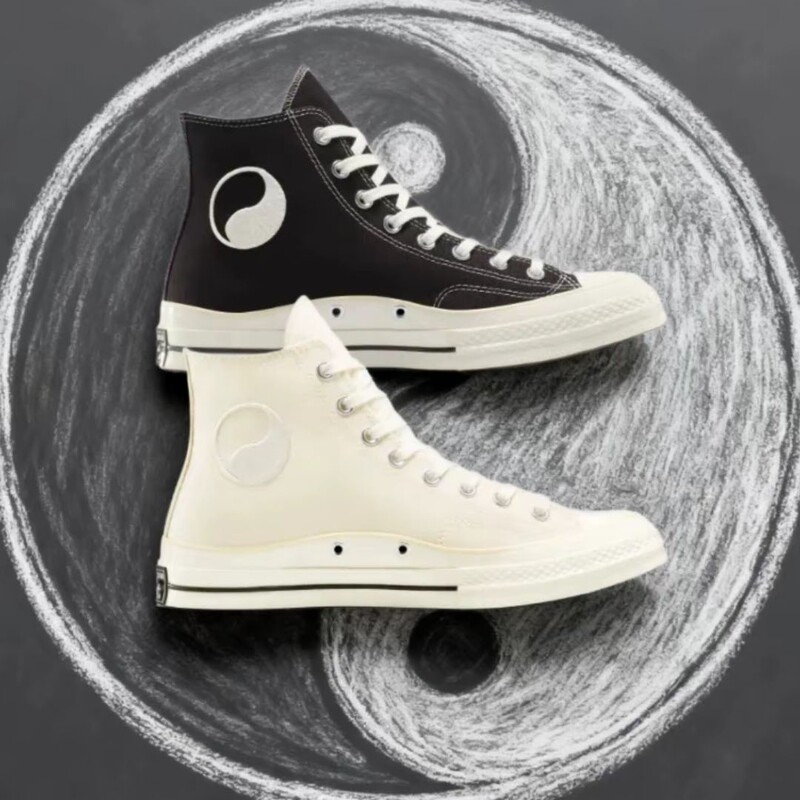 Meiqi Converse Chuck 70 Classic Retro Tai Chi Yin and Yang Joint Ivory White Canvas Shoes A16179C