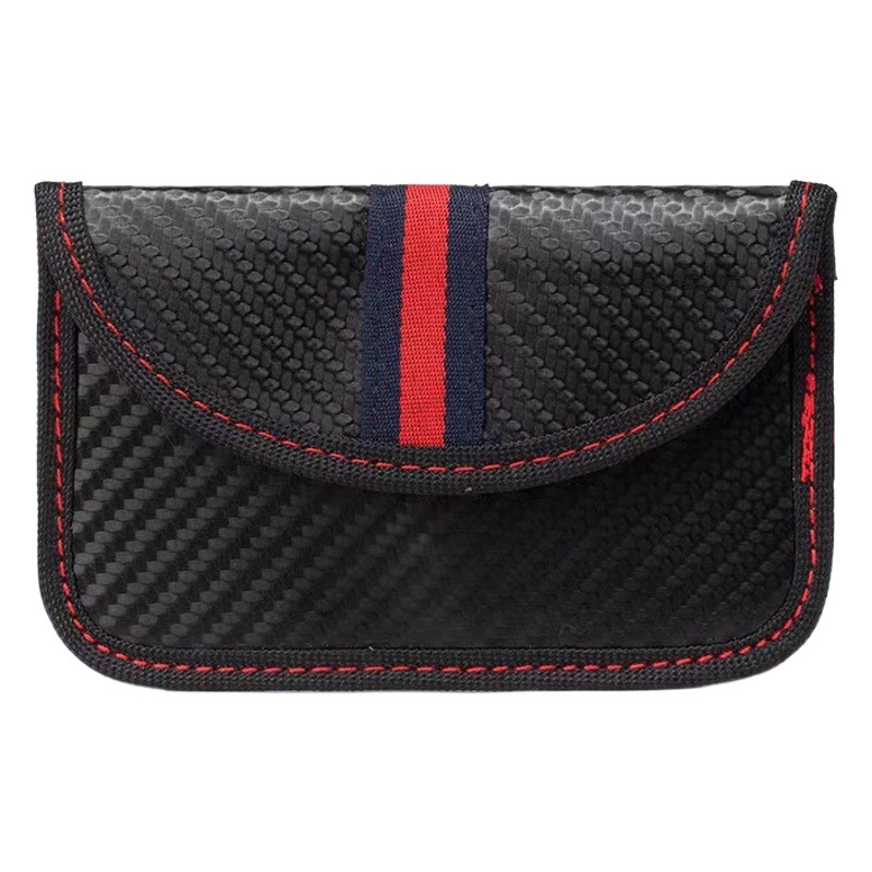 Pu Leather Car Key Cosmetics Bag Rfid Anti-Magnetic Anti-Theft Brush Portable Keychain Car Storage Cover Zipper When Going Out