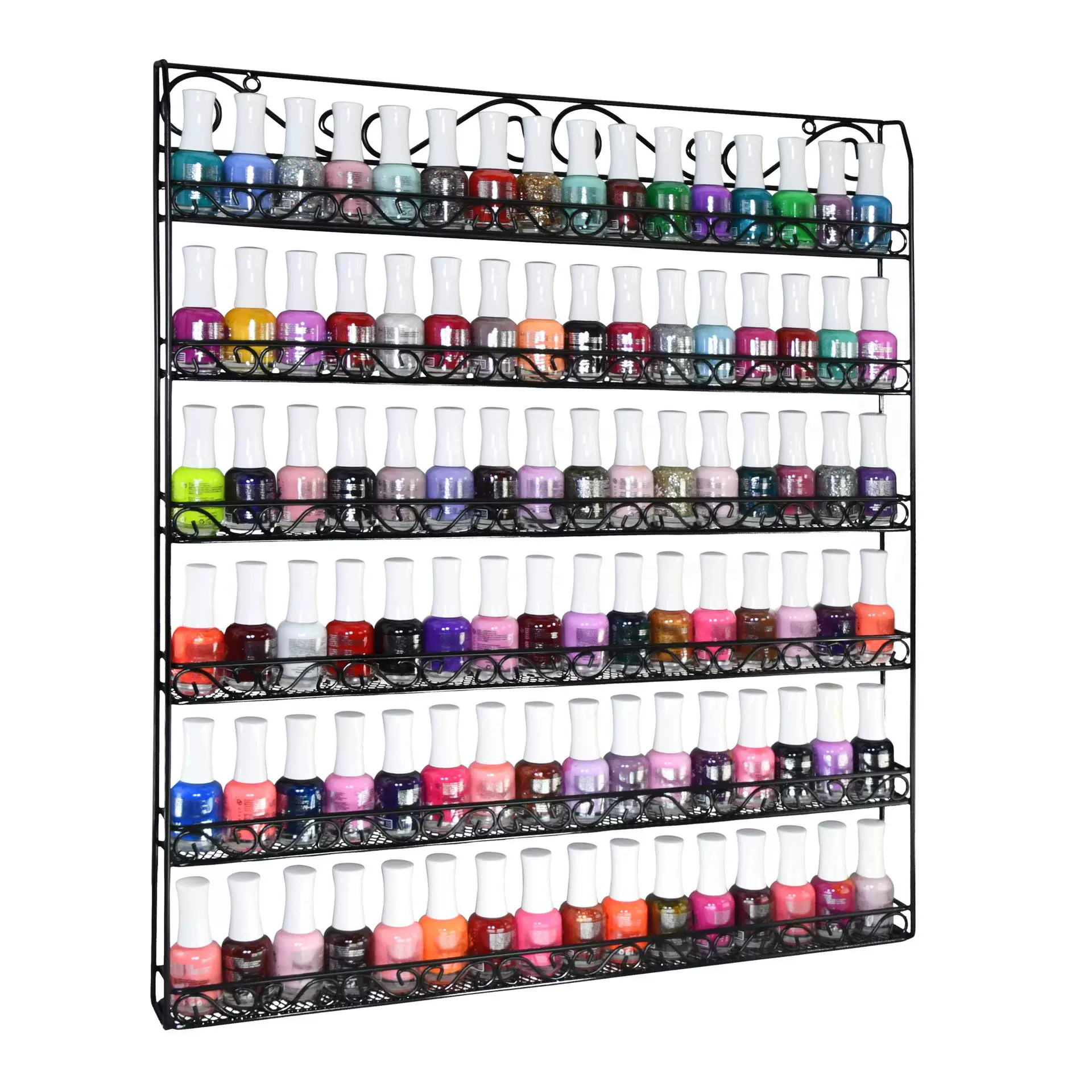 Nail polish, metal cosmetic stand for manicure, cosmetics, storage system