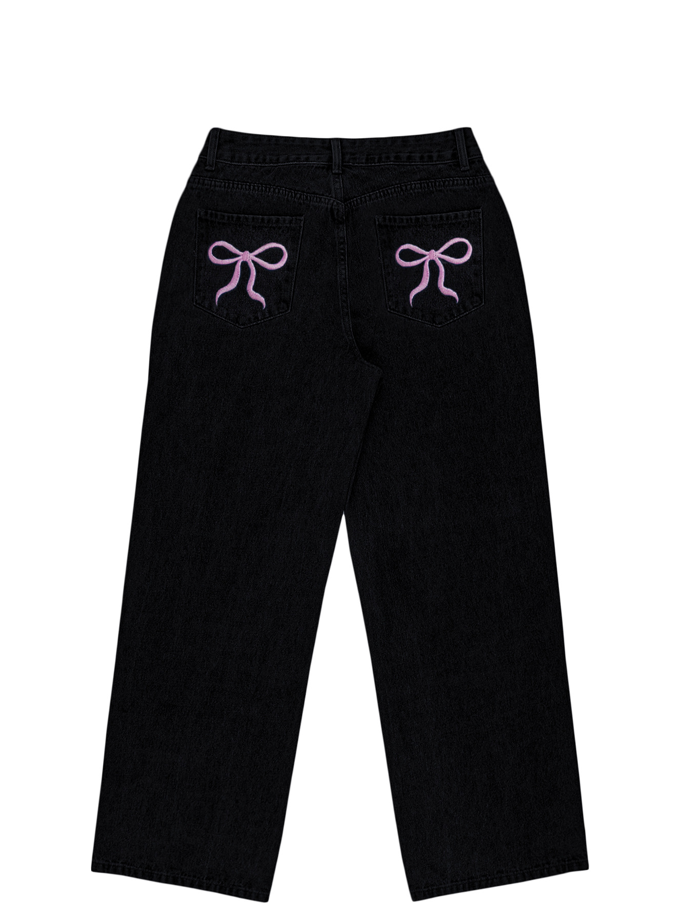 Women's Clothing High Waisted, Bow Tie Patchwork Wide Leg Jeans For Women, Y2K Style, Loose Fit._ecoleips.com