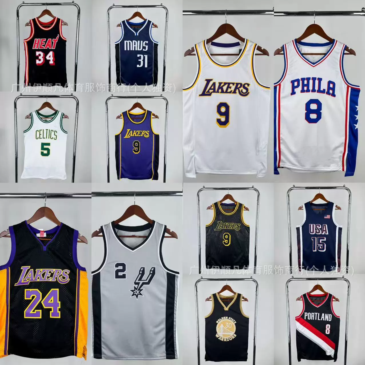 2425 Новая ретро NBA Celtics Lakers Diggs Thunder Warriors Glory US Team Mavericks 76ers