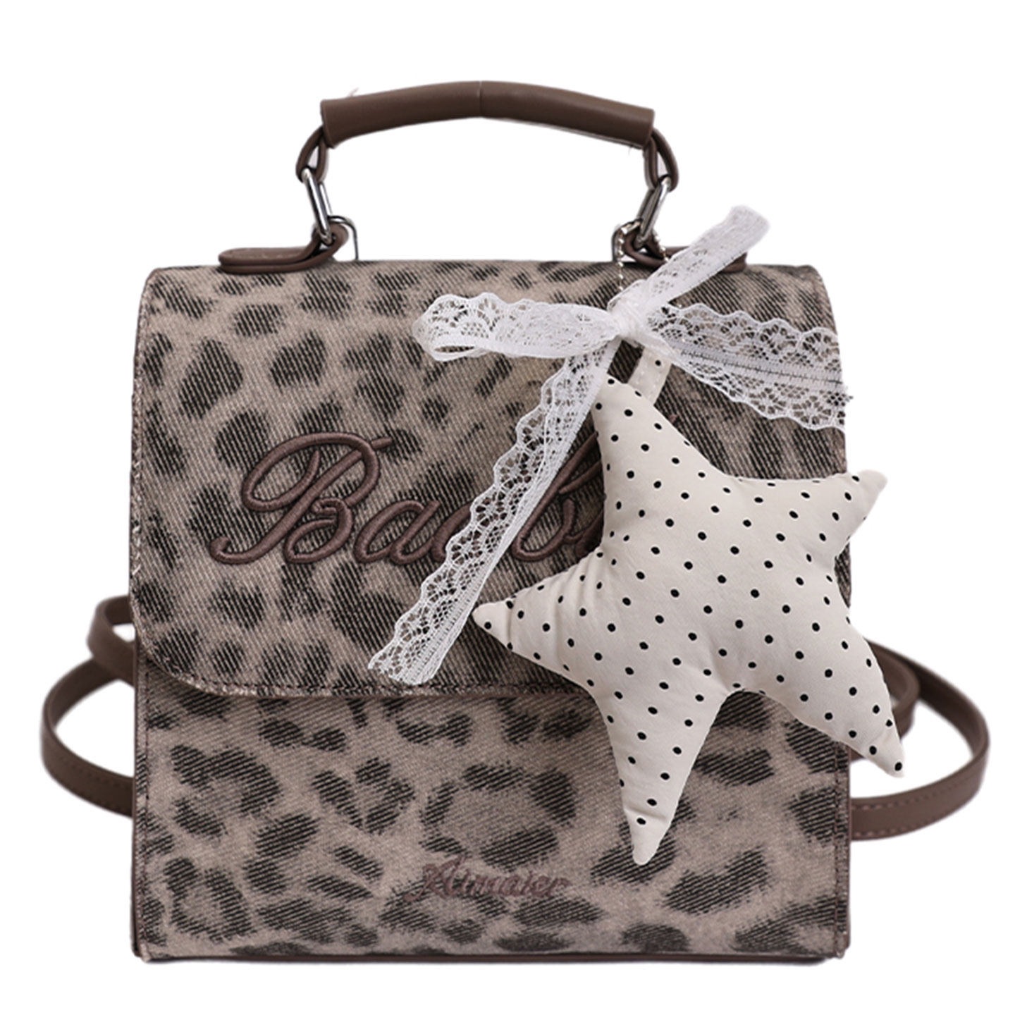 Diseño de estilo de verano versátil 2026 nuevo nicho sensación de mochila colegio moda diaria mochila leopardo para mujeres