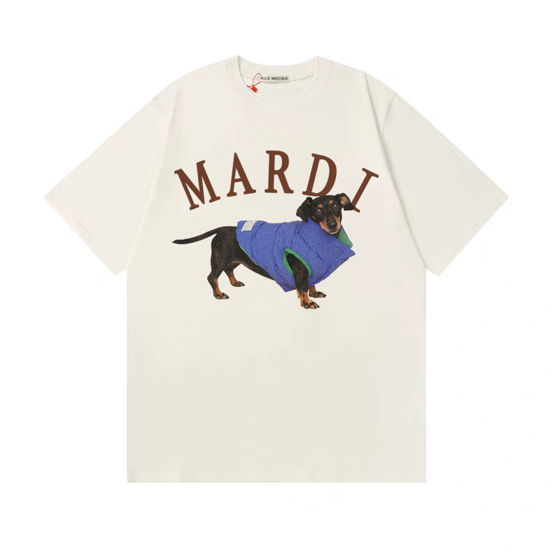 外国貿易韓国Mardi半袖女性ソーセージ犬プリント金高銀同金jennieゆるい純綿重ポンドtシャツ|undefined