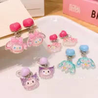 Мультфильм ребенок Sanrio зажим для ушей маленькая девочка с блестками зажим для ушей милые подвески для девочек серьги ювелирные изделия оптом
