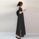 in stock 2024 Summer New dress Japanese Style Retro Elegant Commuter Loose Short-sleeved A- line Dress Women's Long Dress